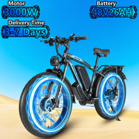PHILODO-H8 Electric Bicycle 3000W Dual Motor 48V26AH Lithium Battery Hydraulic Disc Brake 26-inch Fat Tire ShanXue Riding E-bike