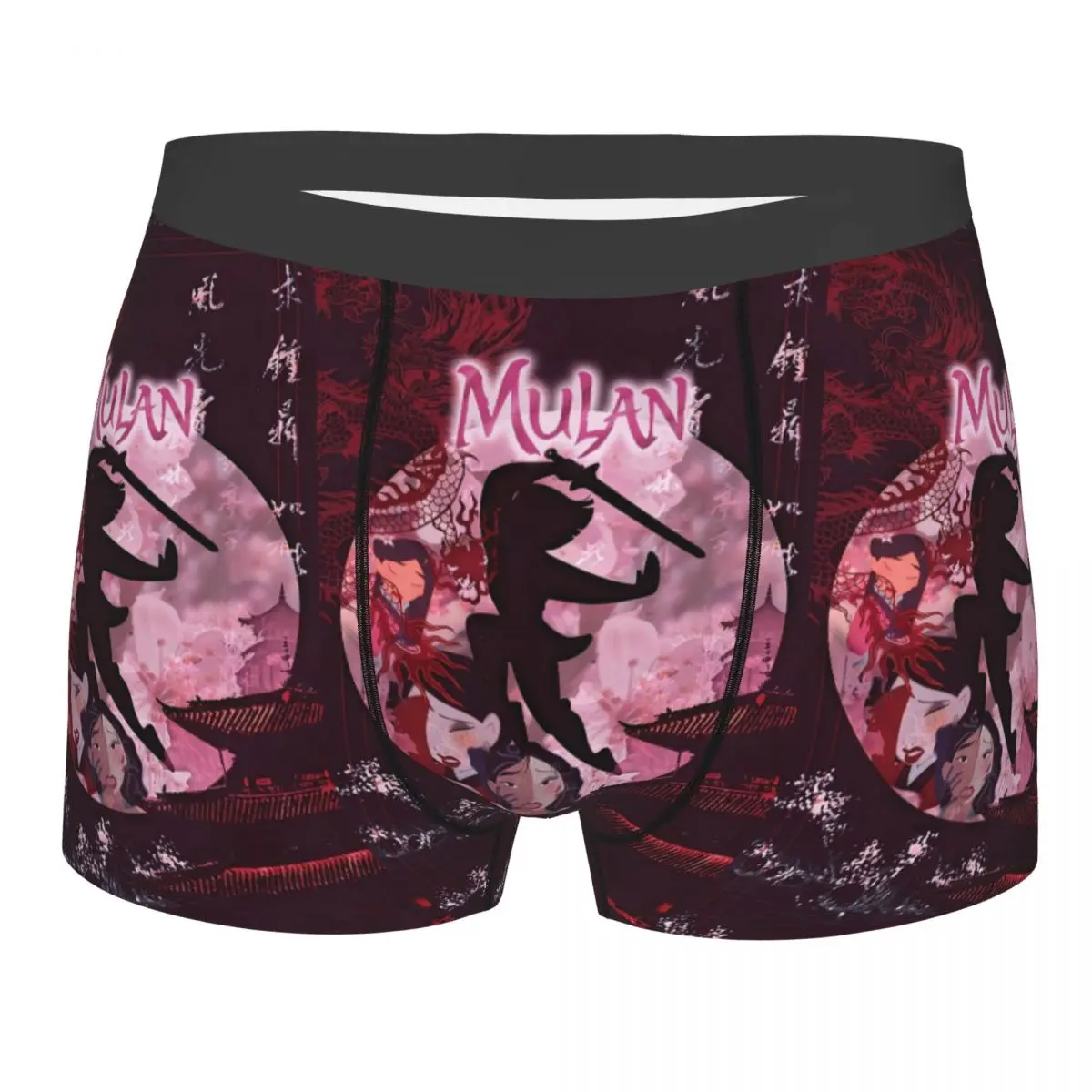 

Нижнее белье принцессы Мулан на заказ, мужские эластичные трусы-боксеры, шорты, мягкие трусы для Homme