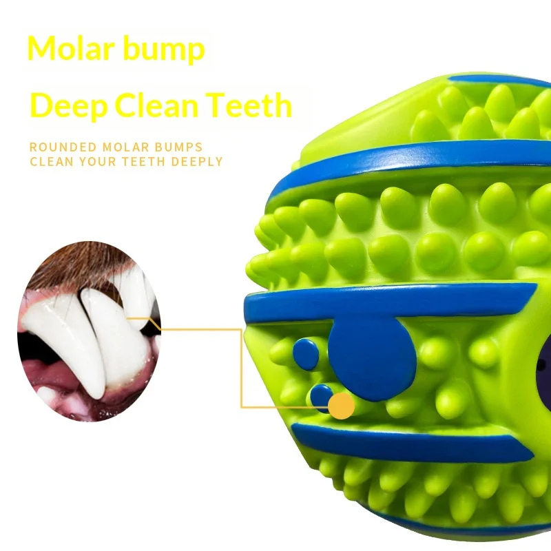 Durable Dog Toy Rolling Squeaky Funny Sound Ball, Bite Resistant Interactive Pet Ball to Prevent Puppy Destructive Chewing