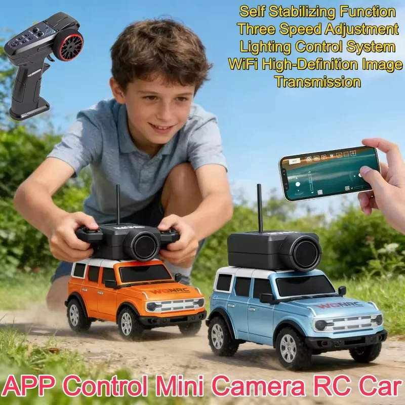 

Миниатюрная радиоуправляемая машинка 1:64 с Wi-Fi FPV и камерой 720P, управление через Wi-Fi приложение, 2.4G пульт ДУ, гоночная машинка с тремя скоростями, игрушка-машинка