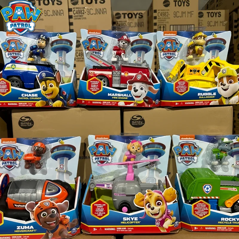 Original Paw Patrol 10kinds Vehicle Car Ryder Tracker Everest Chase Rex Skye Rocky Marshall Zuma Action Figure Toy Birthday Gift