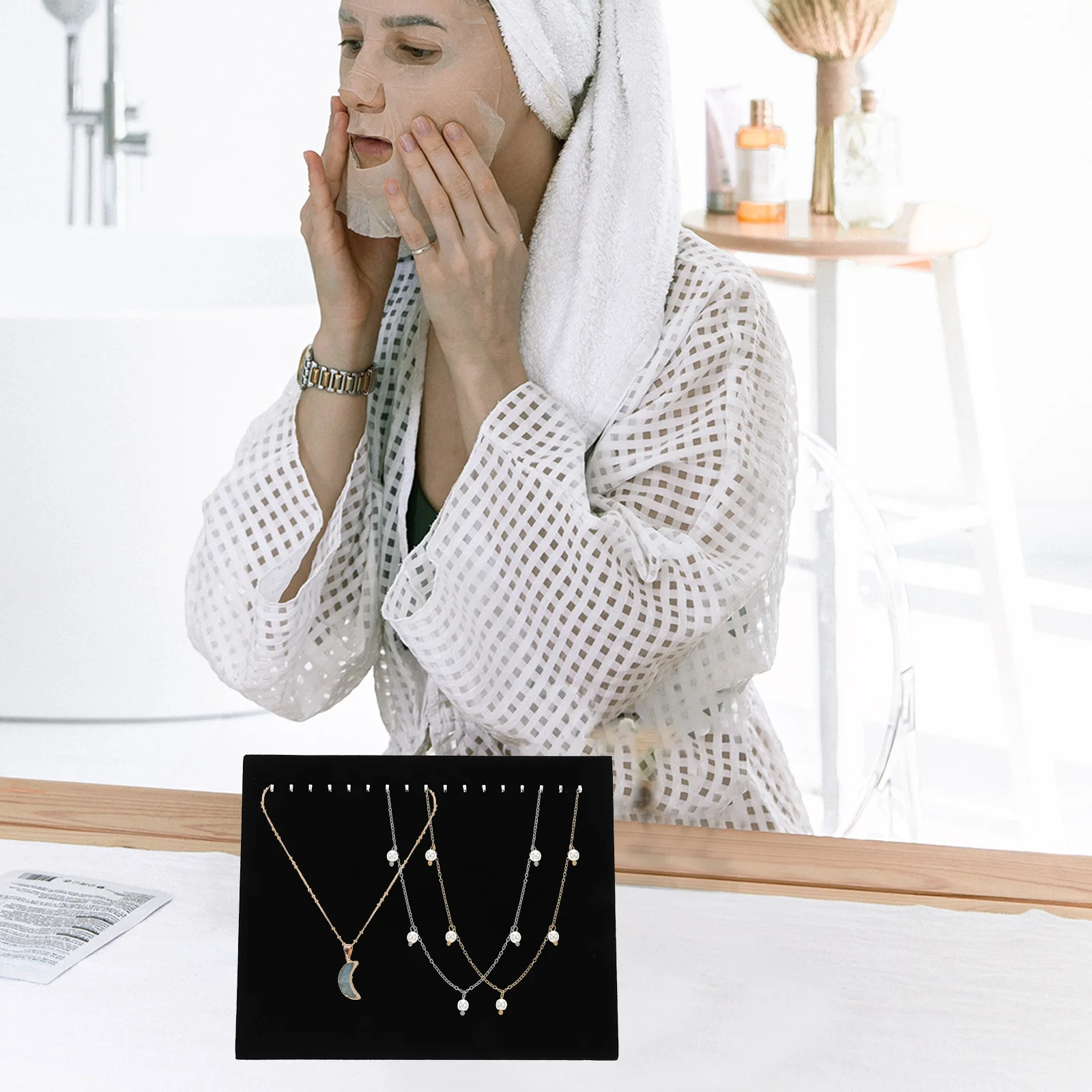 

Jewelry Display Holder Board With Multiple Hooks For Bracelets Rings Necklaces Earrings Portable Jewelry Organizer Stand Storage