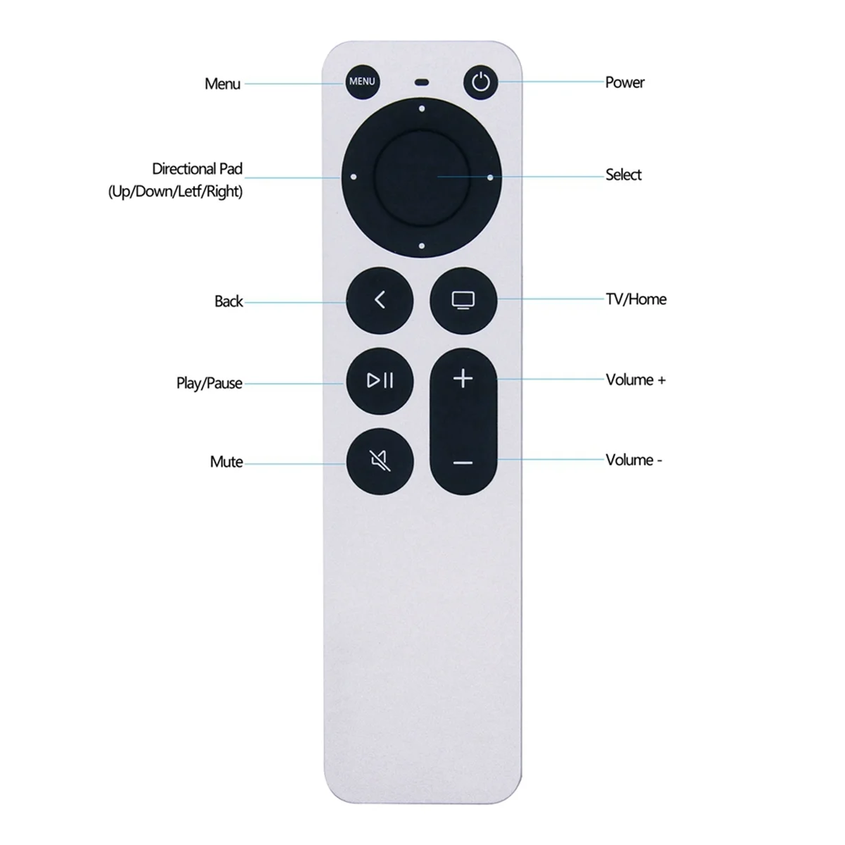 XTECH  For APPLE TV 4K Remote Control Universal Replace Remote Control High Compatibility Long Range, Ergonomic Design