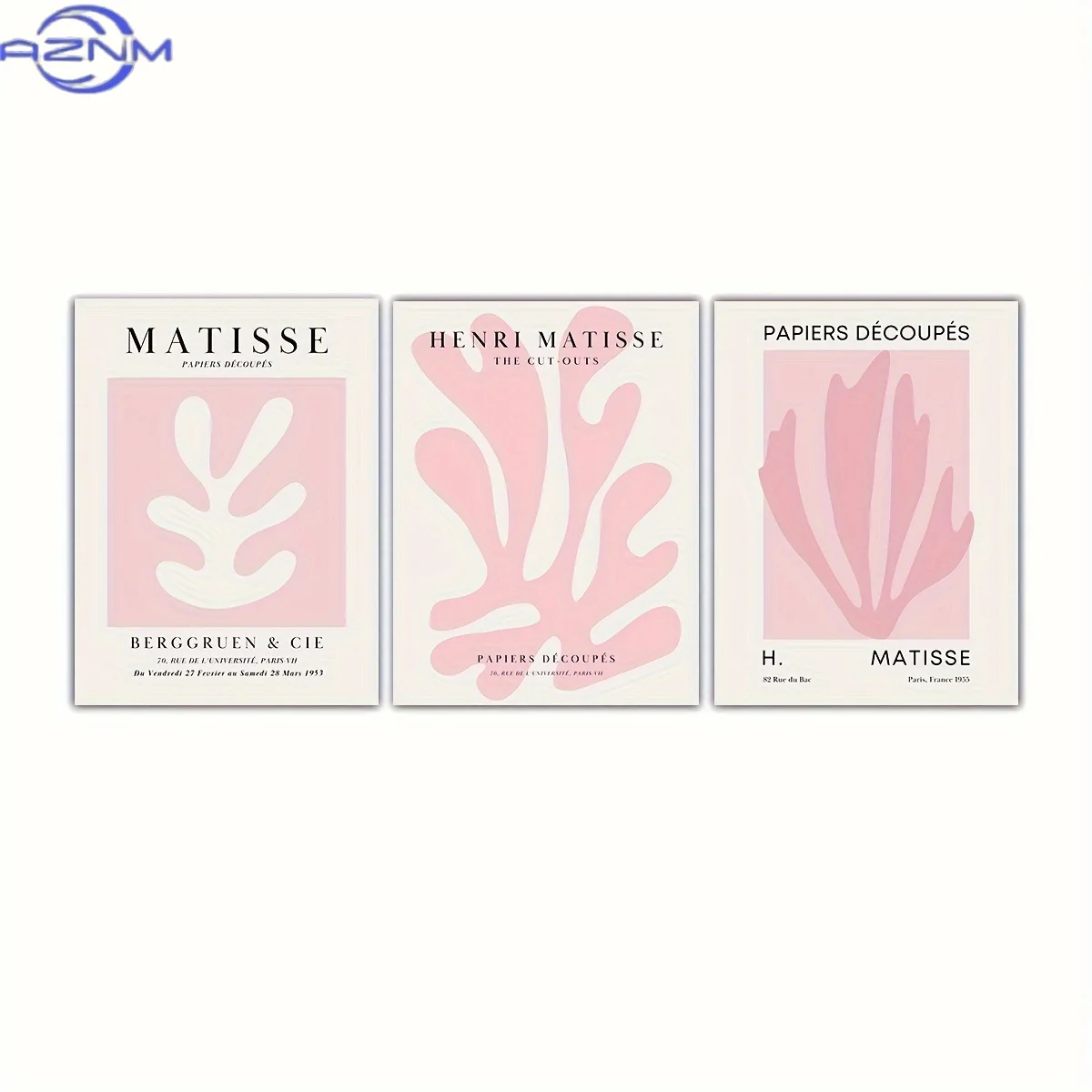 3pcs/set Unframed Canvas Poster, Modern Art, Pink Abstract Mattis Henley Prints, Ideal Gift For Bedroom Living Room Corridor, Wa