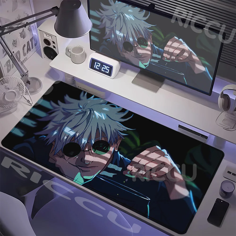 Large Gaming Mouse Pad J-ujutsu Kaisen Gojo Satoru Mouse pad LockEdge Thickened Computer Keyboard Desk Mat Rubber Anti slip Mats