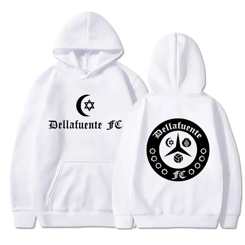 Dellafuente Hoodies Men Fashion Letter Graphic Printed Sweatshirts Women Casual Harajuku Streetwear Hooded Pullover Sudaderas