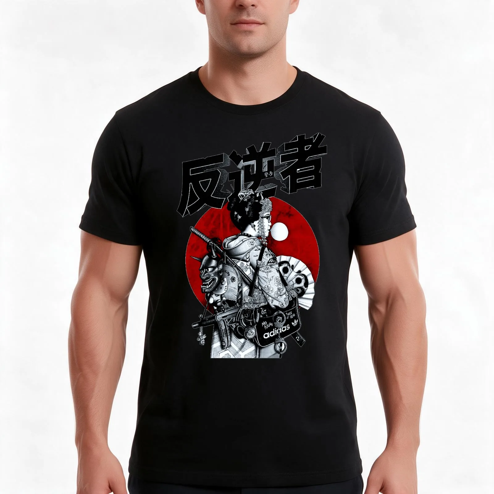 Japanese Geisha Cool Urban Style T-Shirt Summer Casual Cotton Tee Oversized Streetwear Tops Vintage Graphic Print