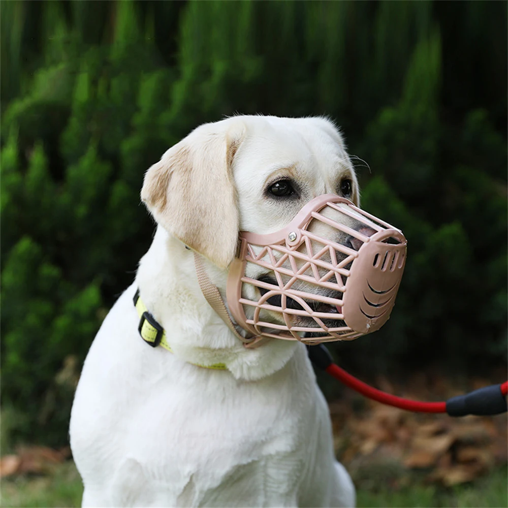 7 Sizes Anti-bite Pet Dog Muzzle Safety Breathable Adjustable Cats Dogs Mouth Mask Big Dogs Puppy Anti Barking Plastic Muzzles