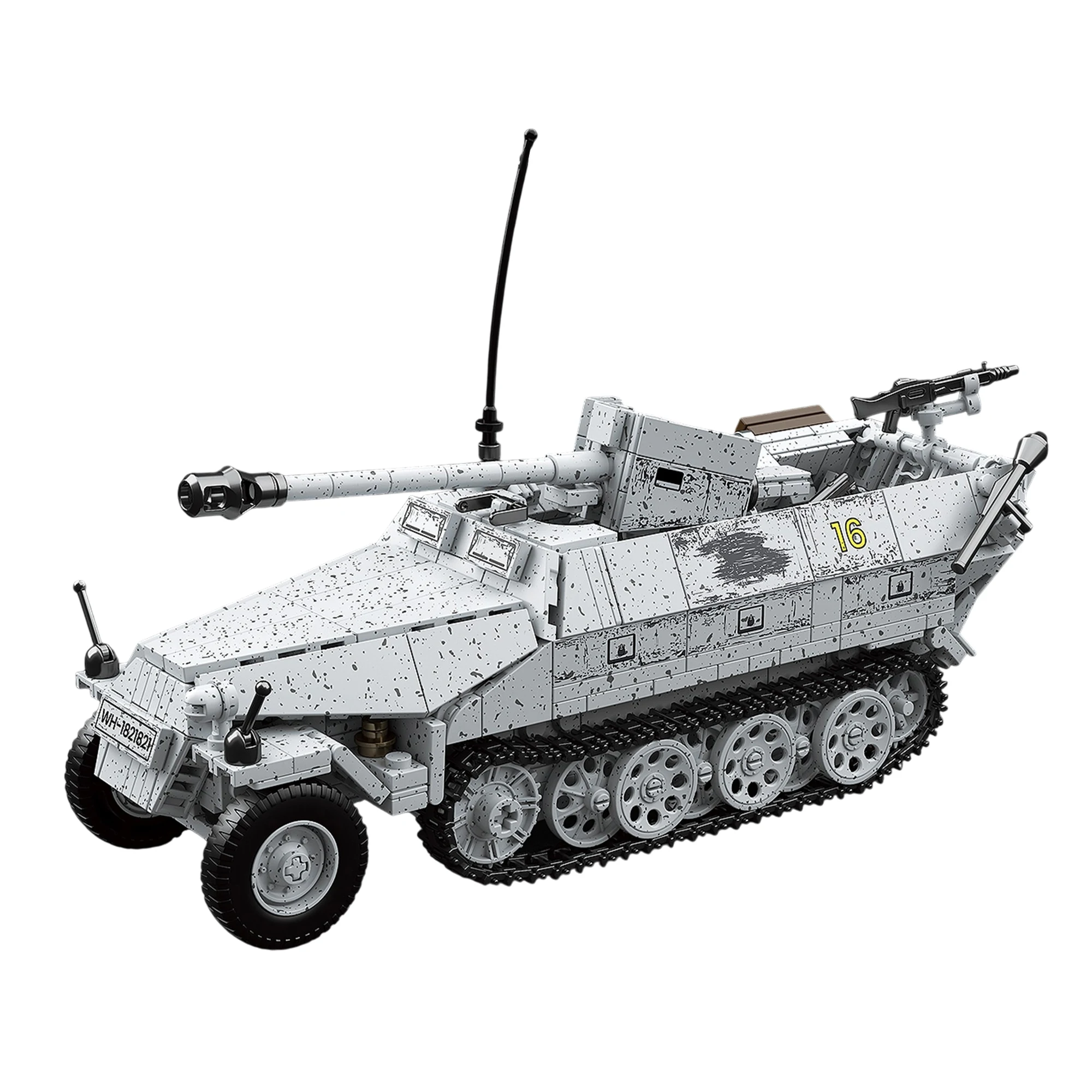 

1:28 1123pcs Sd.Kfz.251/22 Ausf. D Pakwagen Building Blocks WW2 Military Classic Tank Vehicle Bricks Toys for Kids Adults Gifts