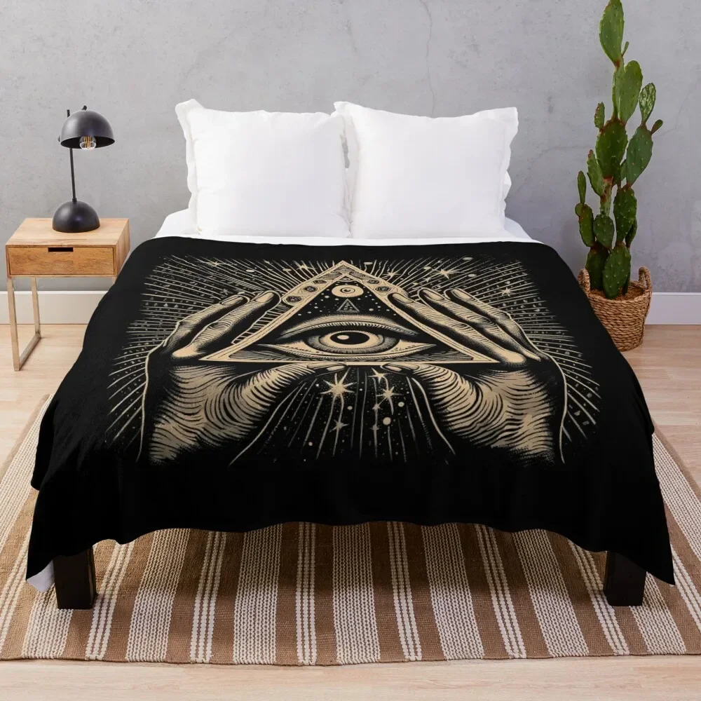 

All Seeing Eye Throw Blanket Soft Plaid Nap Sofas Blankets