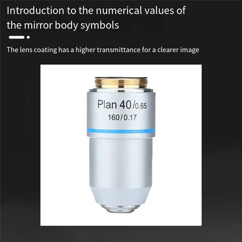 CMHI-Biological Microscope 195 Plan Achromatic Objective Lens 40X RMS Thread 160/0.17 195Mm