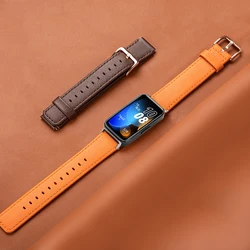 Nova pulseira de couro genuíno para huawei band 9 8 moda feminina masculina relógio banda loop para huawei band 8 9 fecho