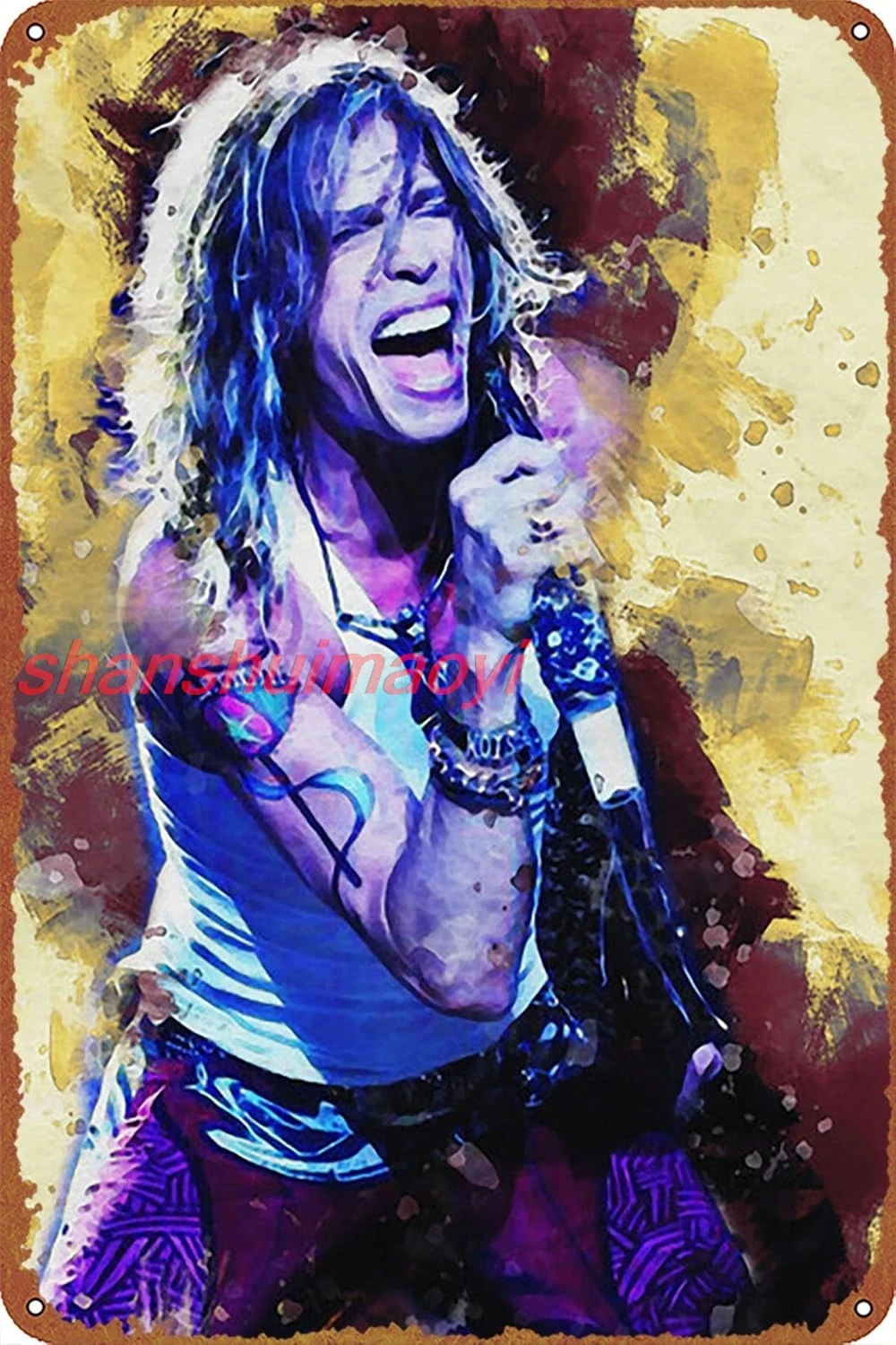 Smudge of Musician Smudge Steven Tyler Music Poster Metal Tin Sign Retro Wall Signs for Home Cafe Bar Pub Wall Decor 8x12 i KJF