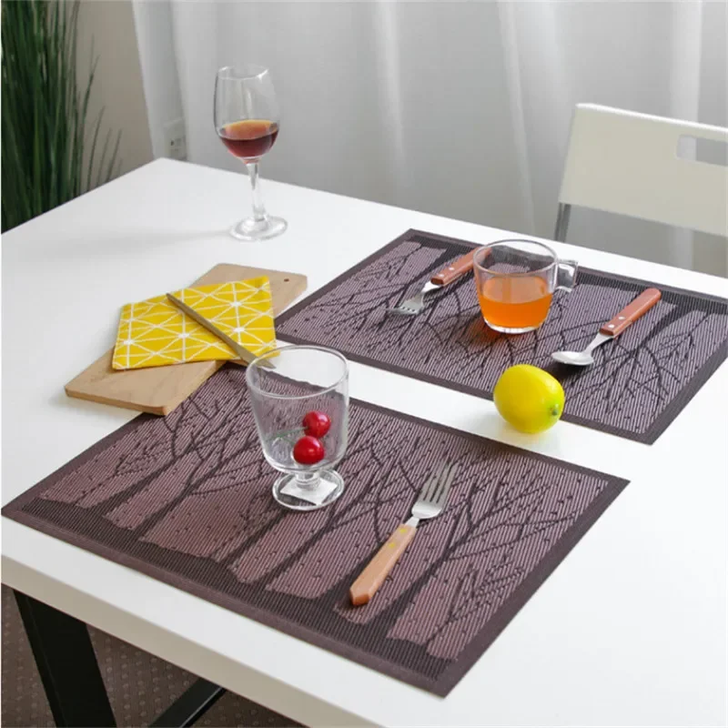 

1Pc 30x45cm Tree Pattern PVC Placemat Dinner Table Runner Linens Tableware Place Mat Cup Coaster
