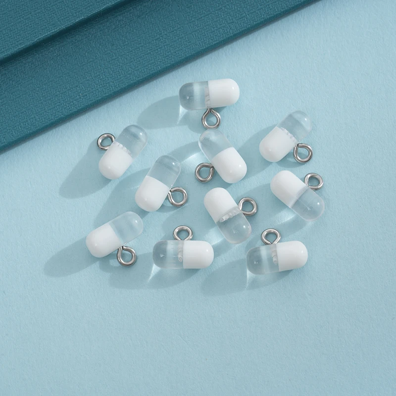 10pcs Pill Capsule Resin Pendant Charms For DIY Jewelry Making Accessories Handmade Earring Necklace Bracelet