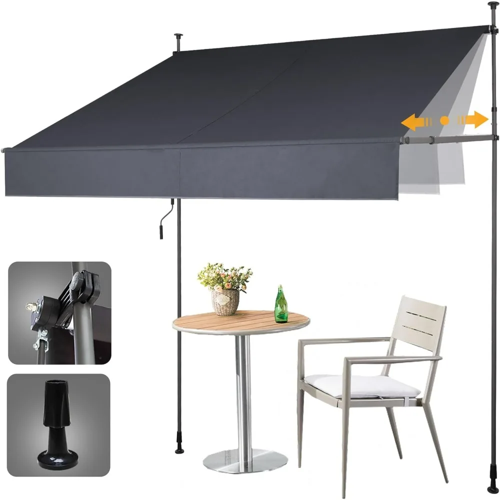 

Manual Retractable Awning Patio Awning Retractable Outdoor Sunshade Shelter Polyester,Awnings