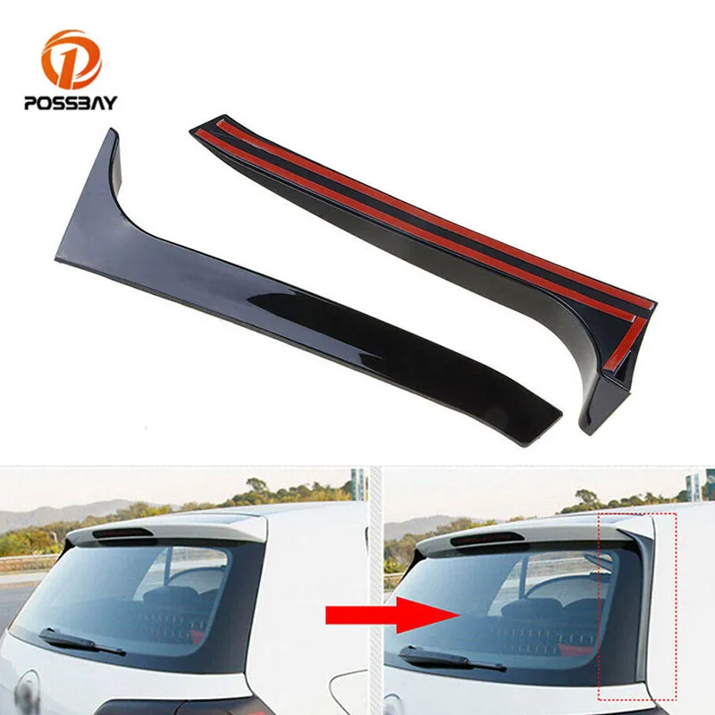 1Pair Car Rear Window Side Spoiler Diffuser Tail Fin Black Exterior Parts for VW Golf MK6 GTI GTR GTD 2008 2009 2010 2011 2012