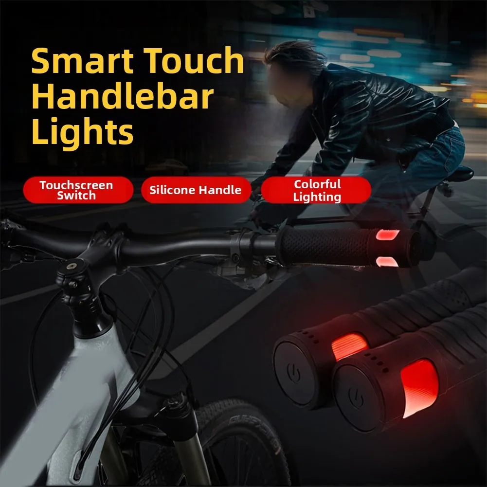 Dynamic Led Light Modes Cycling Mountain Bike Accessories Bike Handlebar Lights Rainbow Cycle Mode Type-c Charging