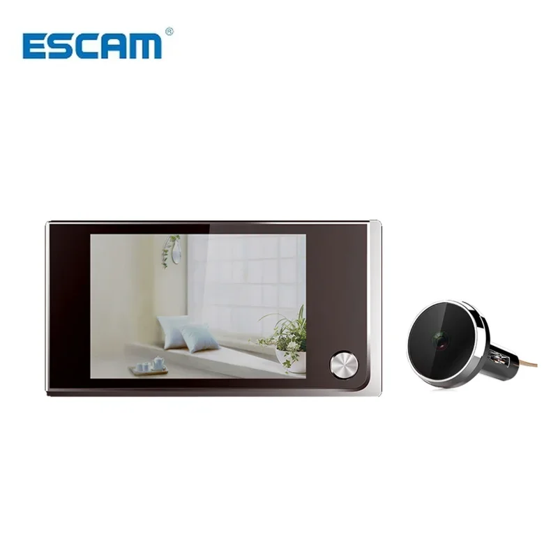 Escam C01 LCD Digital 3.5 inci, kamera bel pintu kamera mata kucing elektronik pemantauan visual foto intip 120 derajat LCD Digital