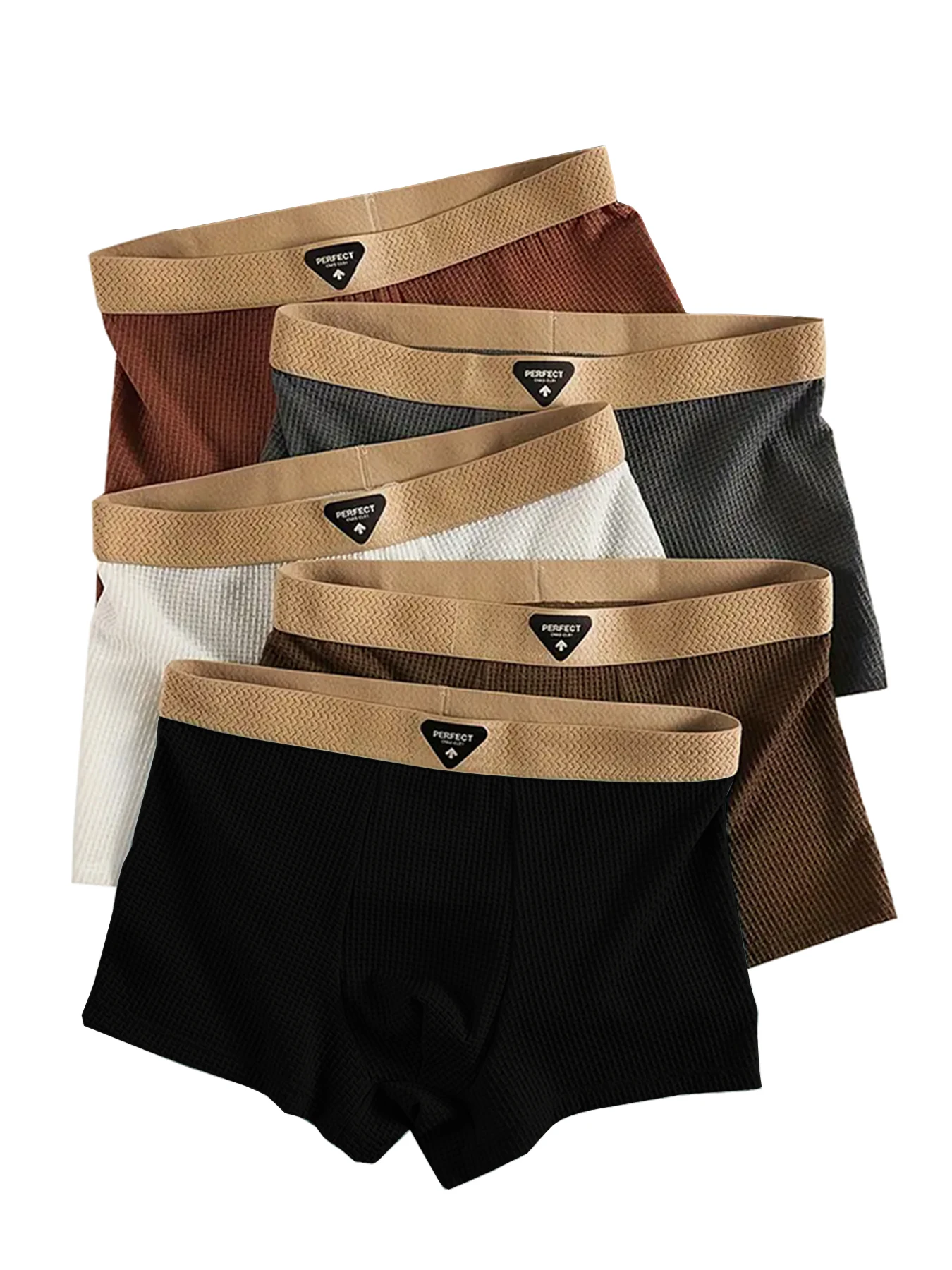 

5pcs/set of Men's Underwear Breathable Soft and Elastic Fabric Panties Letter Print Design Men Boxer Shorts Casual Underpant