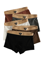 5pcs/set of Men's Underwear Breathable Soft and Elastic Fabric  Panties Letter Print Design Men Boxer Shorts Casual Underpant