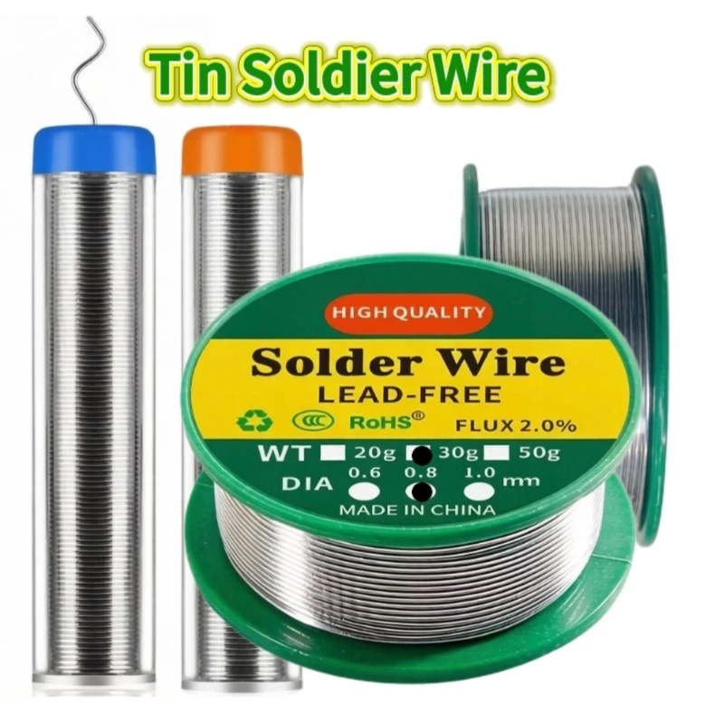 0.8/1.0mmLead-free Soldering Wire Sn99.3cu0.7Soldering Tin Wire Tin Melt Rosin Core Solder Soldering Wire Roll No-clean FLUX2.0%