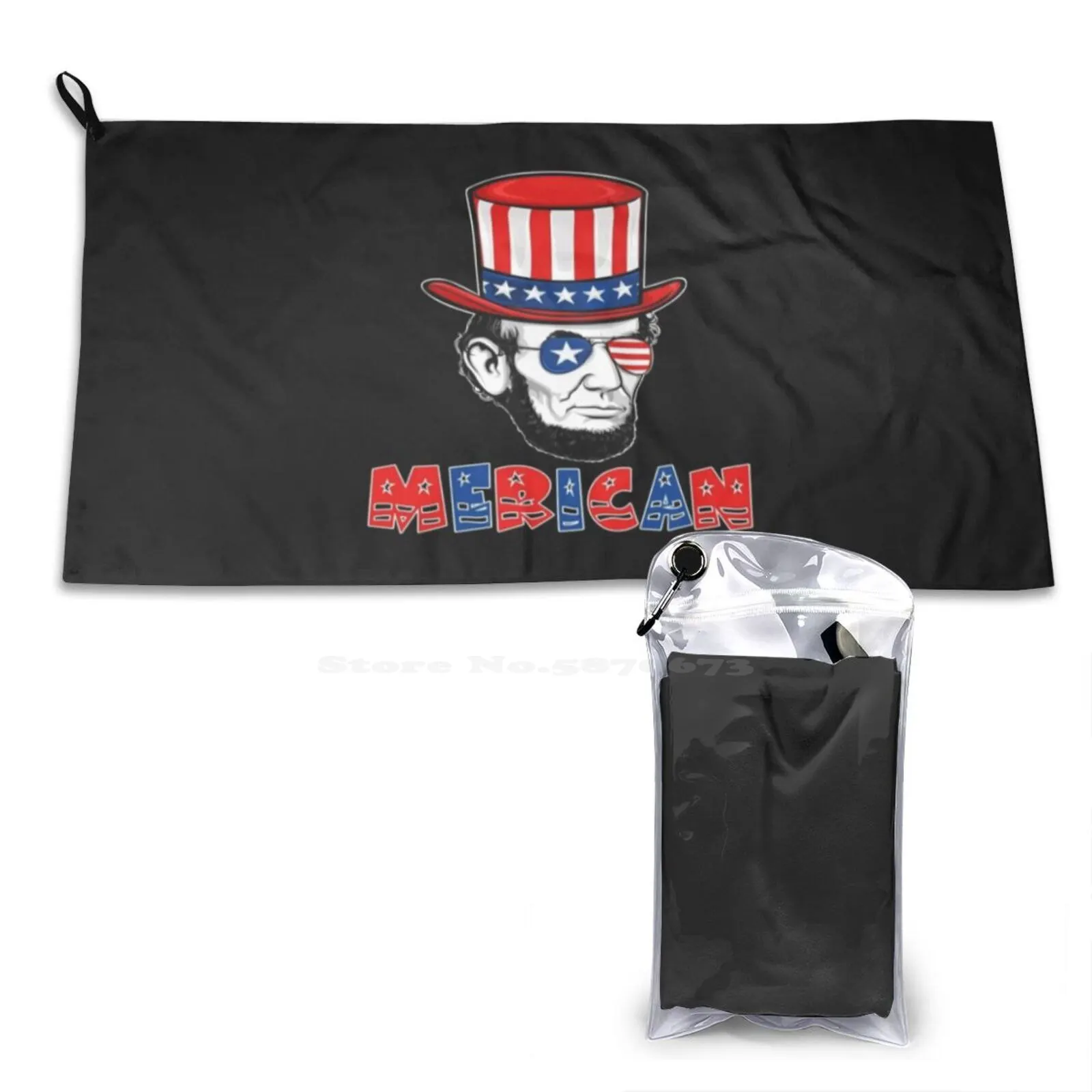 Merican Abraham Lincoln Custom Soft Sport Towels Home Outdoor Drink Like Lincoln Abraham Beard Birthday Funny Hat And American