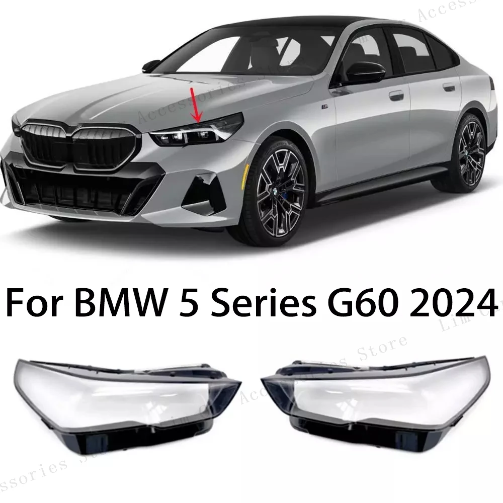 Car Accessories Headlights Lamp Lens Replace Original Transparent Lampshade For BMW 5 Series G60 G68 2024