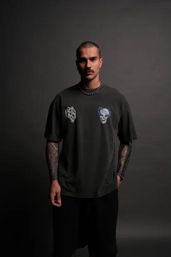 Imagen 2 del producto DARC SPORT ""PREMIUM"" camiseta de gran tamaño de algodón negro para hombres, camisetas holgadas informales para hombres y mujeres, camiseta deportiva de Hip Hop Unisex, camiseta de talla estadounidense