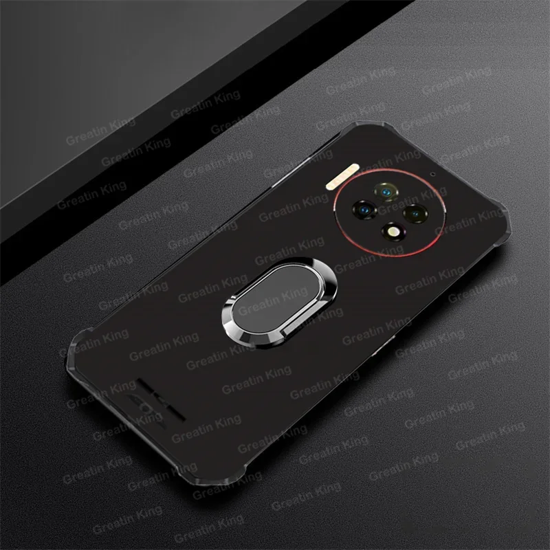 For Oukitel WP19 Pro Phone Case Car Magnetic Metal Ring Holder Stand Back Cover