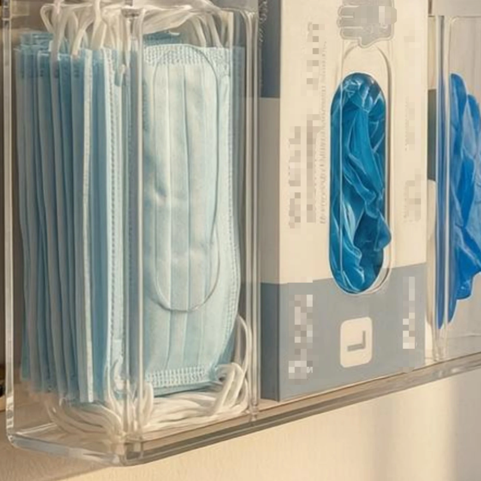 

3-Compartment Acrylic Organizer Transparent 3-Compartment Dispenser Box Wall-Mounted Organizer Box Space Saving