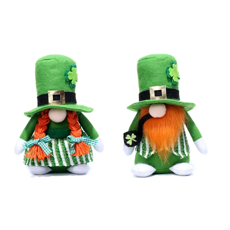 St Patricks Day Gnomes Decorations, Lucky Green Gnomes Plush For The Home, St Patricks Day Stuffed Doll Gifts For Decor, Durable