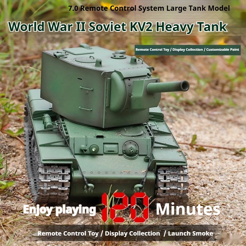 Hot Henglong 3949-1 Simulation Soviet KV-2 Heavy Tank 2.4G Fully Proportional Remote Controlled Large Tracked Military RC Model - view 6