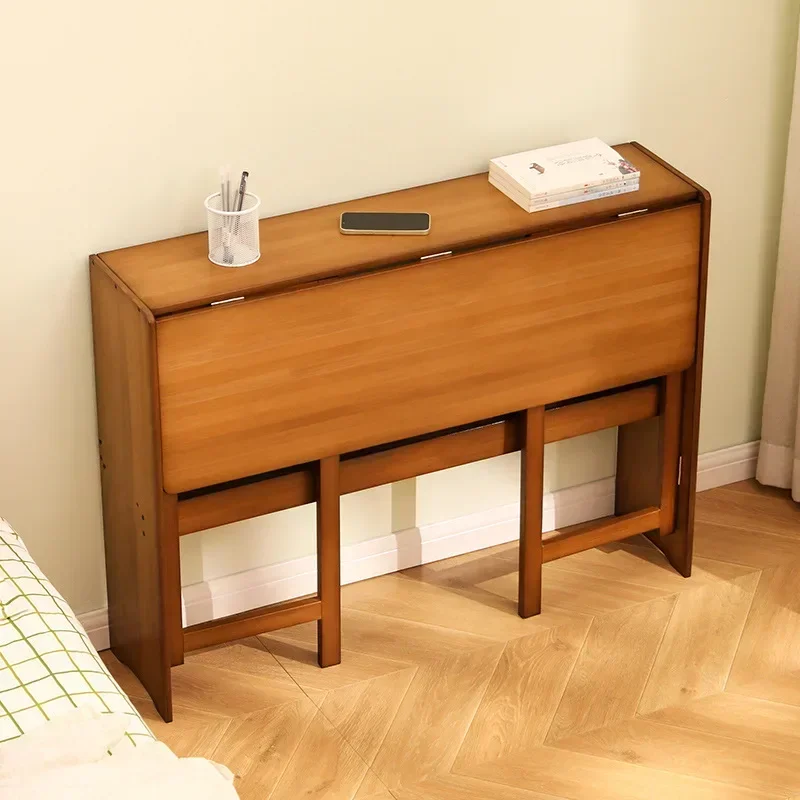 MOMO Folding Desk Computer Table Office Desk Student Home Small Desktop Solid Wood Bedroom Bedside Writing Workstation