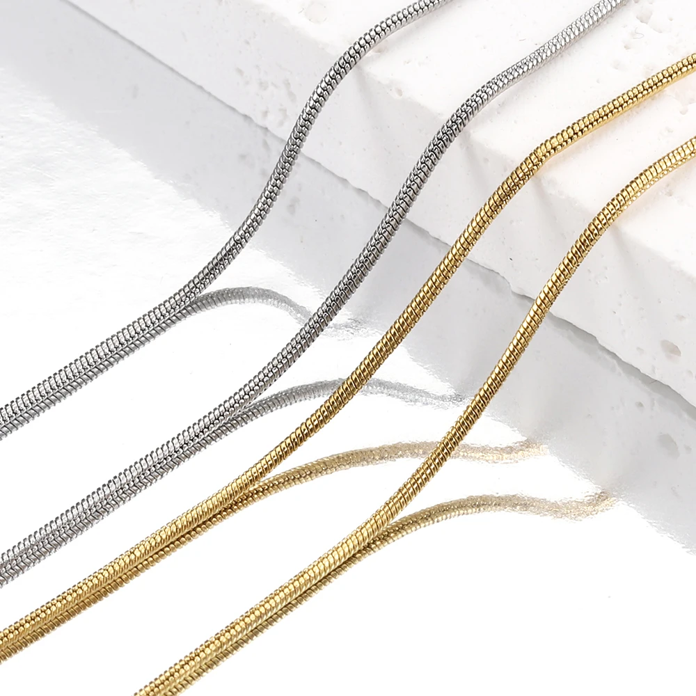 2Meters/lot Gold Color Stainless Steel Fine Snake Chains for Necklace Bracelet Jewelry Making DIY Findings Chain Components