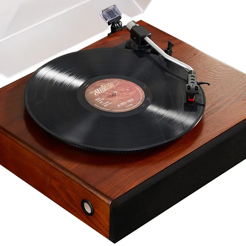 

Vintage Record Player With External Speakers Belt-Drive Turntable 3 Speed 3 Size Of Records Wireless USB AUX Headphone