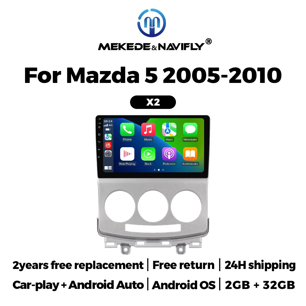Navifly Wireless CarPlay Android Auto Car Multimedia Player For Mazda 5 2020-2015 Android Car Radio GPS Navigation WiFi BT FM/AM
