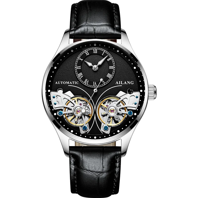 New Tech 2026 AI LANG Original Design Double Flywheel Automatic Mechanical Watch Leisure SUGESS Business Luxury Clock