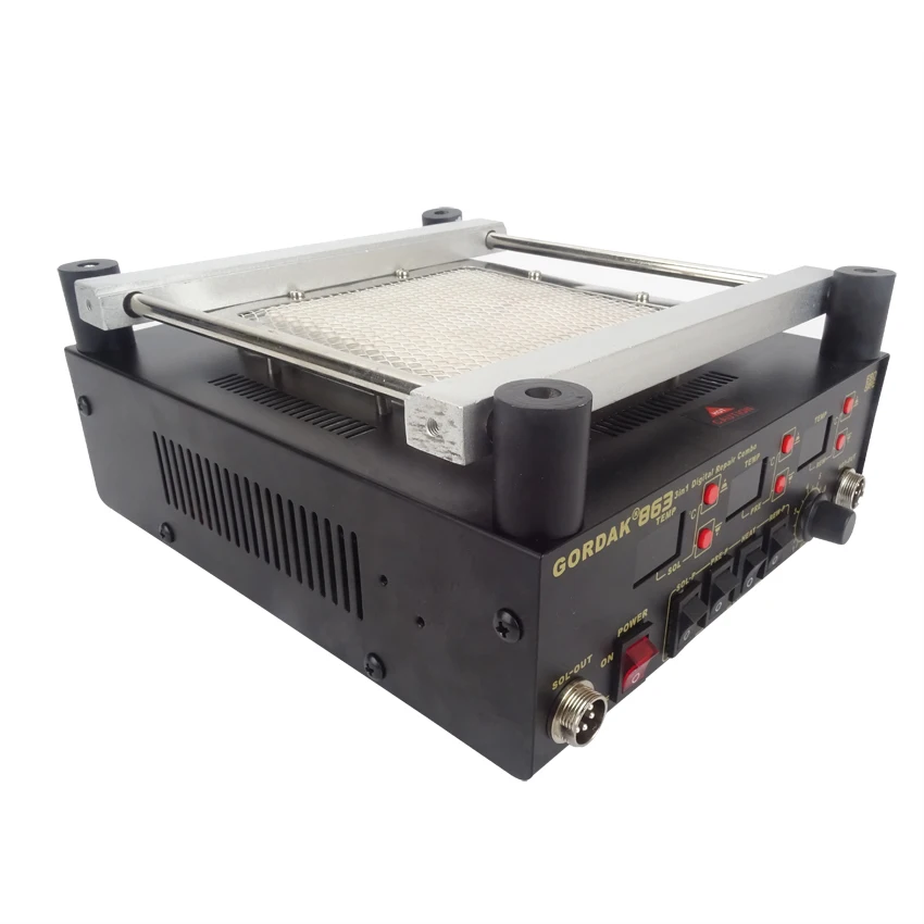 สถานีอุ่นสามชั้น BGA Rework Station ปืนลมร้อน, หัวแร้ง, สถานีปรับปรุงอากาศร้อน 863