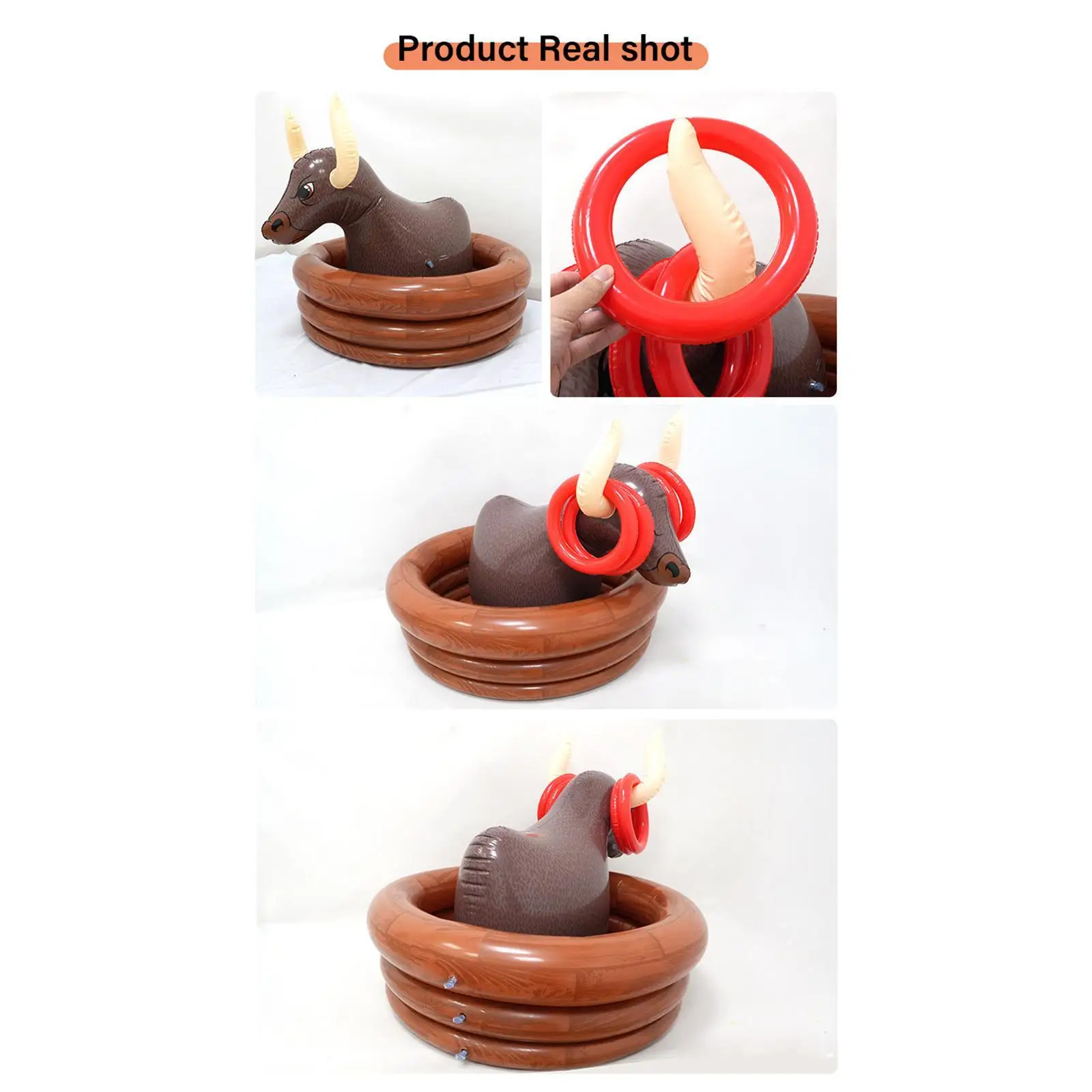 Inflatable Cooler Bull Rings Toss Beer Can Cooler PVC Party Buckets Drink Holder for Easter Beach Gatherings