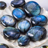 Natural Labradorite Palm Rock Stone Crystal Quartz Healing Polished Moonstone stress and anxiety therapy Home Decoration Gift