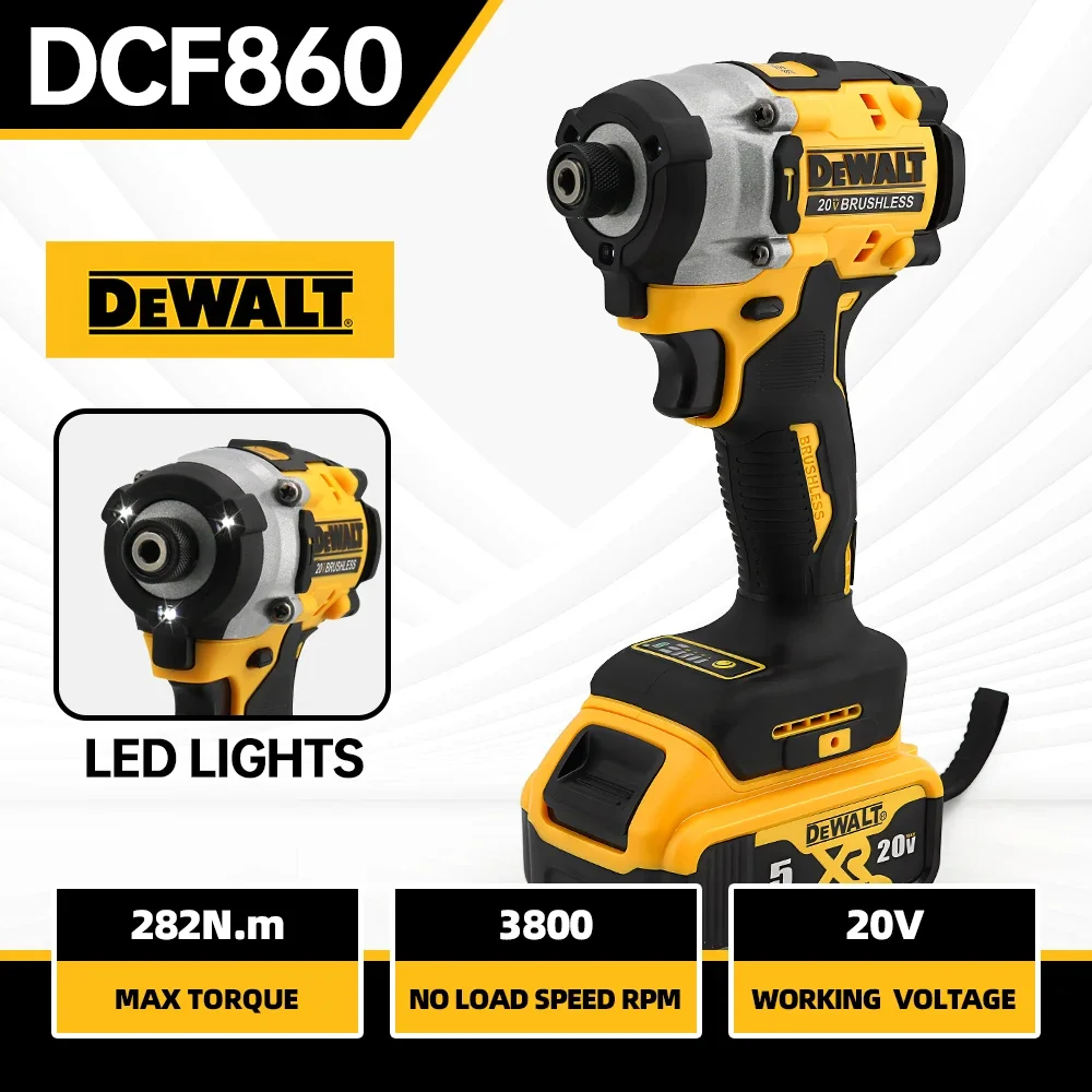 DEWALT DCF860 20V Battery Cordless Compact Drill / Driver Multifunctional Brushless Impact Electric Drill Power Tool