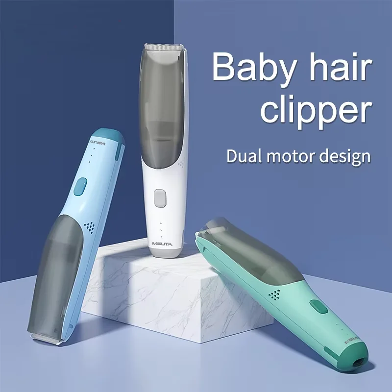 Baby Hair Clipper with Vacuum Cleaner Electric Hair Clipper with 3 Positioning Combs Children's Rechargeable Hair Clipper