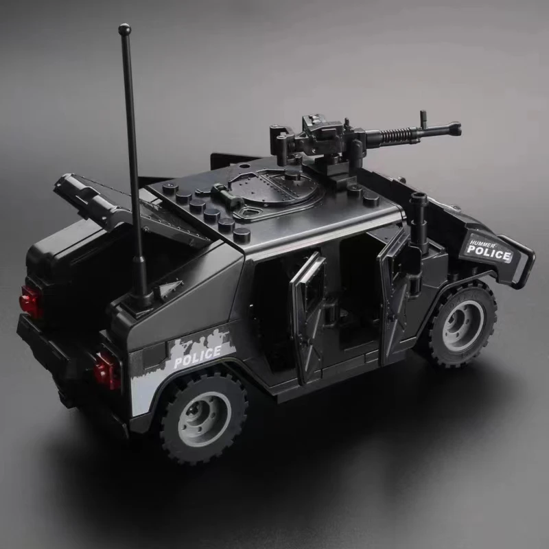 1/72 Hummer Building Block Assembly Toy Children's Puzzle Special Police Car