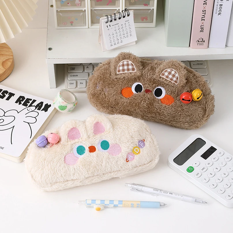 Cute Pencil Case Kawaii Stationery Pencilcase Estuche Escolar Plush School Supplies Pen Case Trousse Pencil Cases For Girls image 2