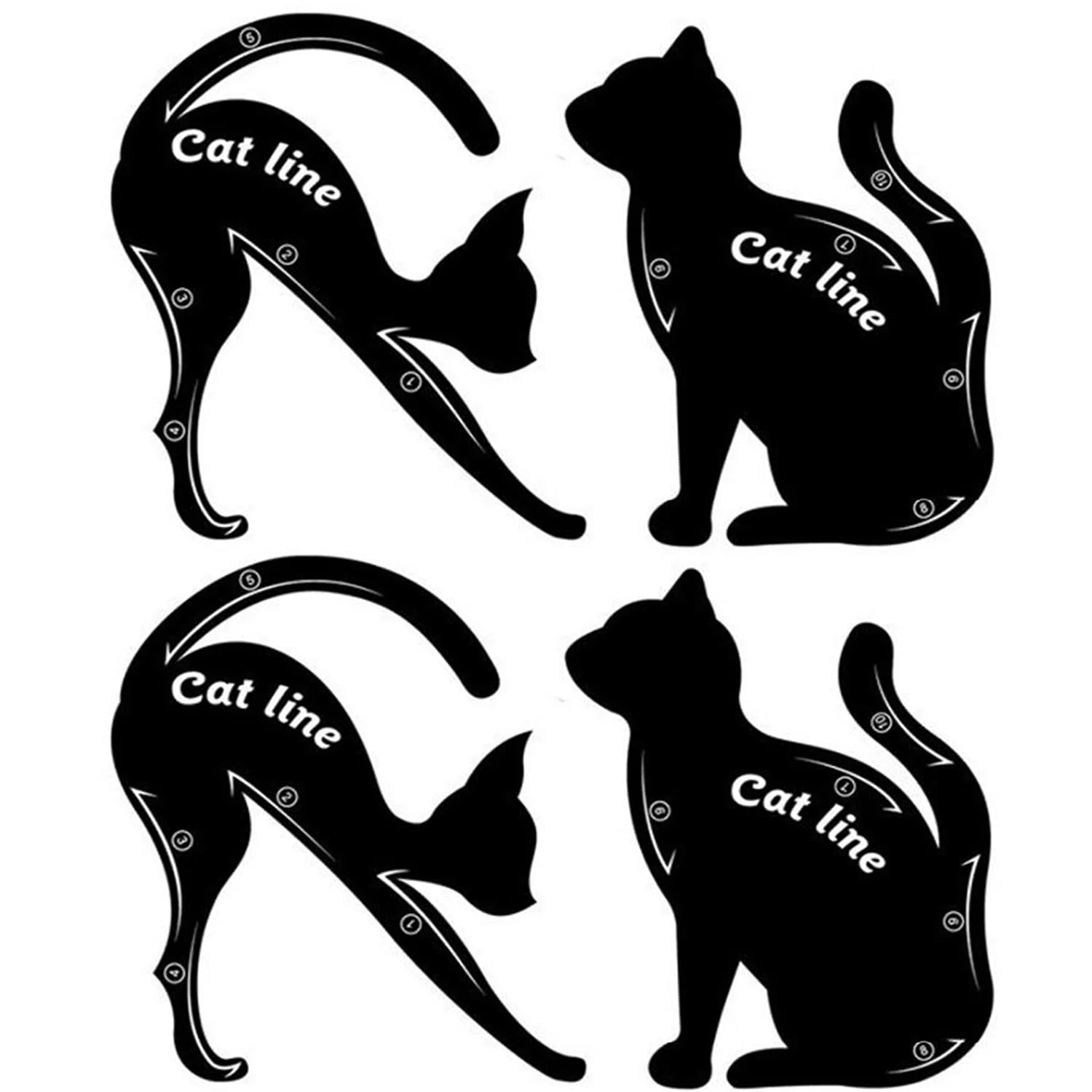 Crea senza sforzo di splendidi occhi di gatto alati con stencil per eyeliner ad alta precisione - Ottieni 10 effetti unici con una tuta versatile