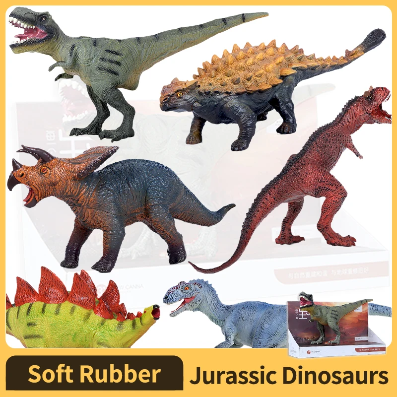 Figura de juguete de dinosaurio suave verde Tyrannosaurus Rex para niños - Dinosaurio realista con material seguro y suave - Educativo