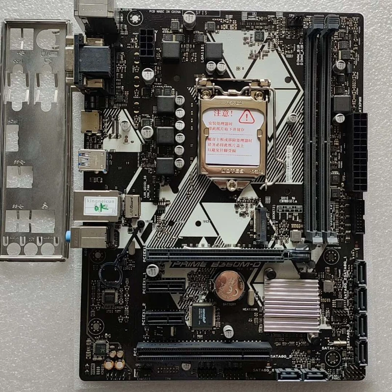 

used for ASUS PRIME B360M‑D LGA1151 Intel B360 mATX Motherboard DDR4 M.2 HDMI VGA With I/O Shield