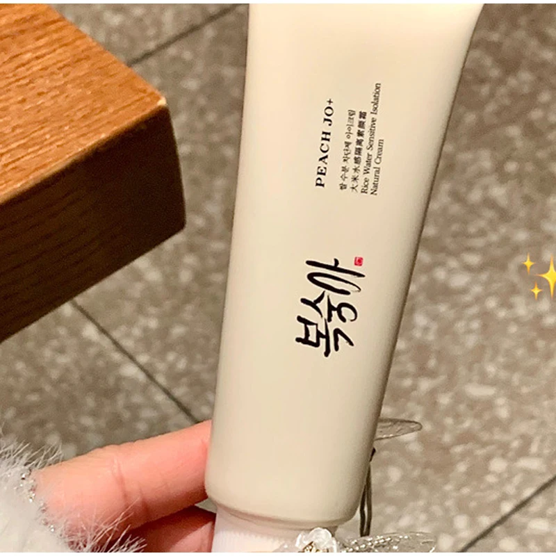 Rice Isolation Cream 50ml Concealer Natural Brightens Tone Cover Pores Texture Cream Face Before Makeup Moisturizing Skin Korean