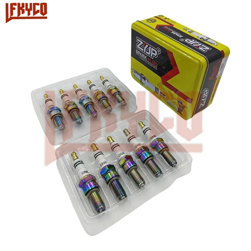 10PCS Spark Plugs Motorcycle CR8E Engine Spark Plug For CR8EB/CR8EK/CR8EVX/CR8EIX/CR9E/B8RTC Motorbike Accesories